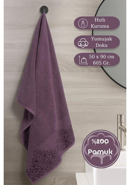 Pamuk Tekli Havlu Jakarlı Karna Home Klover - 50 x 90