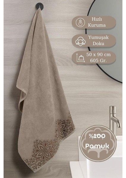 Pamuk Tekli Havlu Jakarlı Karna Home Klover - 50 x 90 fırsatları
