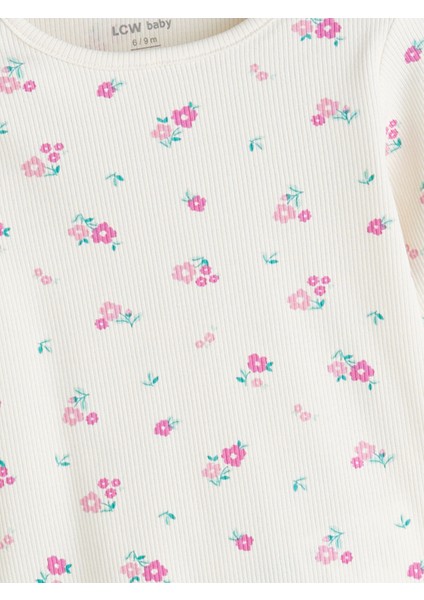 Yeni Sezon Bisiklet Yaka Çiçekli Kız Bebek Pijama Takımı modelleri