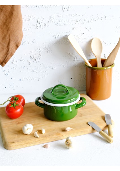 Yeşil Emaye Mini Tencere 12 cm fırsatları