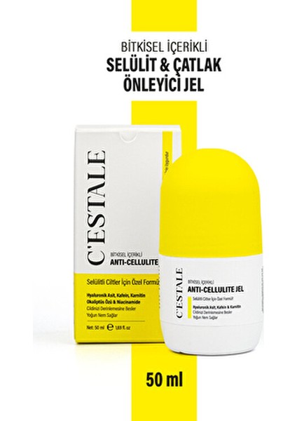C’estale Selülit Karşıtı Bitkisel Roll-On Masaj Jeli – Kafein & Karnitin – Sıkılaştırıcı Etki