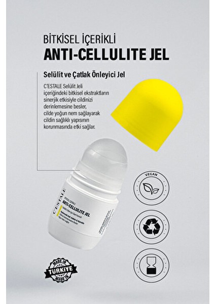 C’estale Selülit Karşıtı Bitkisel Roll-On Masaj Jeli – Kafein & Karnitin – Sıkılaştırıcı Etki modelleri