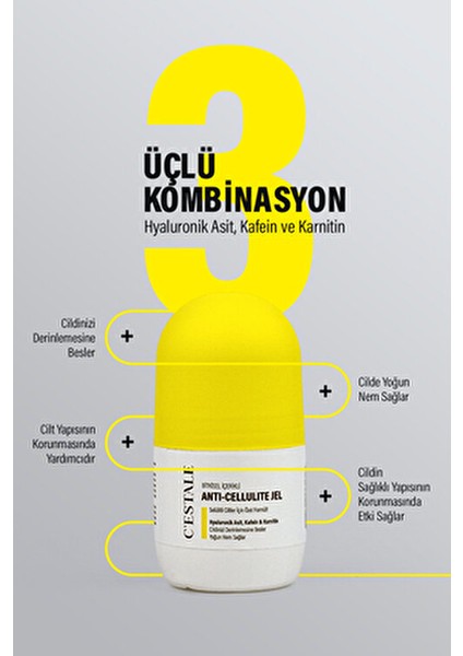 C’estale Selülit Karşıtı Bitkisel Roll-On Masaj Jeli – Kafein & Karnitin – Sıkılaştırıcı Etki fırsatları