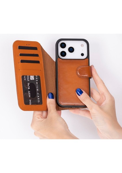 Apple iPhone 17 Pro Max Uyumlu Hakiki Deri Kişiselleştirilebilir Telefon Kılıfı