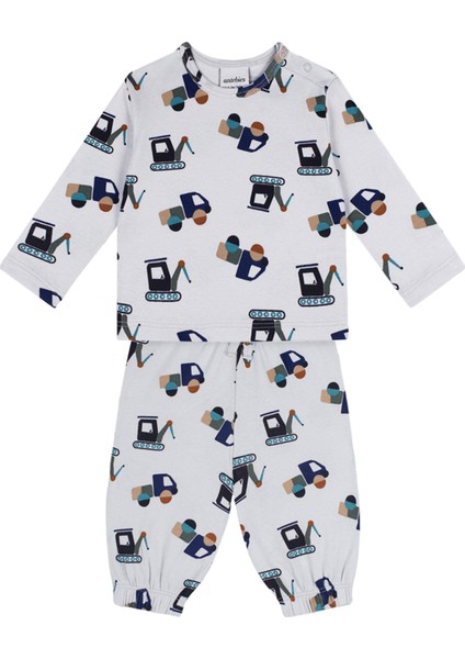 Inşaat Ekibi Uzun Kollu Tshirt Pantolon Erkek Bebek Ikili Set