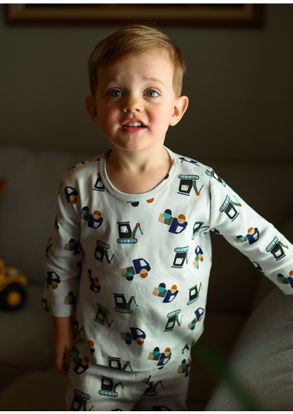 Inşaat Ekibi Uzun Kollu Tshirt Pantolon Erkek Bebek Ikili Set fırsatları