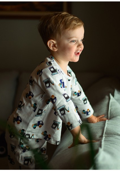 Inşaat Ekibi Uzun Kollu Tshirt Pantolon Erkek Bebek Ikili Set indirimleri