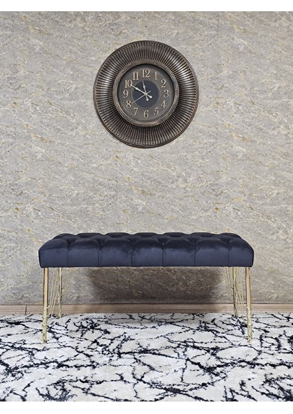 Gold Tel Ayaklı 90 cm Puf Bench - Puf - Bench - Kasalı Oturak - Oturak - Yatak Ucu Puf Füme Renk 90 x 40 Boyut/ebat modelleri