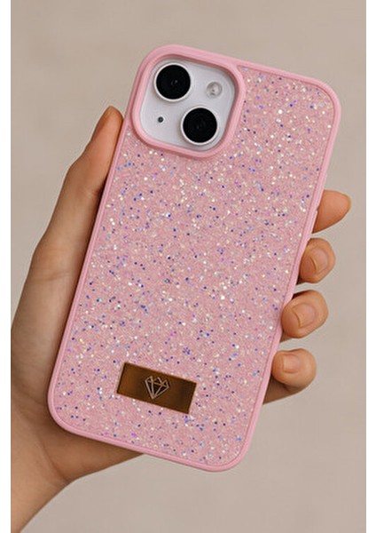 iPhone 13 / 14 / 15 Uyumlu – Elmas Tasarımlı, Pembe Taşlı, Işıltılı Pırlanta Silikon Kılıf fiyatları