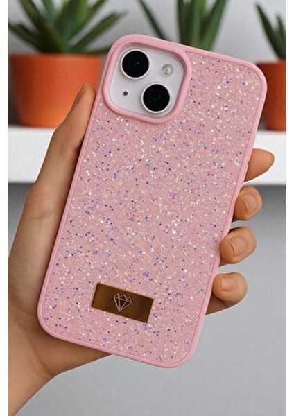 iPhone 13 / 14 / 15 Uyumlu – Elmas Tasarımlı, Pembe Taşlı, Işıltılı Pırlanta Silikon Kılıf fırsatları