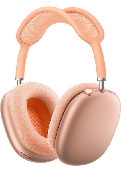 Airpods Max Fileli Kulak Üstü Bluetooth Kulaklık ve Kılıf Pop-Up Aktif Gürültü Engelleme-Şeffaf Modu iPhone Uyumlu (Turuncu)
