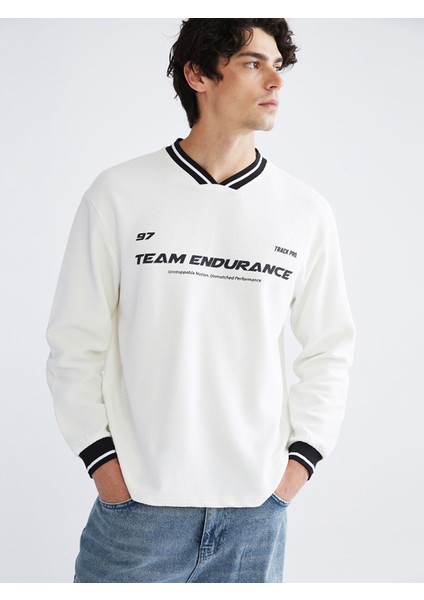Yeni Sezon V Yaka Uzun Kollu Erkek Sweatshirt