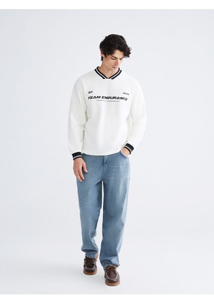 Yeni Sezon V Yaka Uzun Kollu Erkek Sweatshirt fiyatları