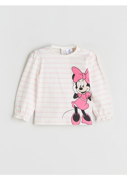 Yeni Sezon Minnie Mouse Baskılı Uzun Kollu Kız Bebek Bluz ve Tayt fiyatları