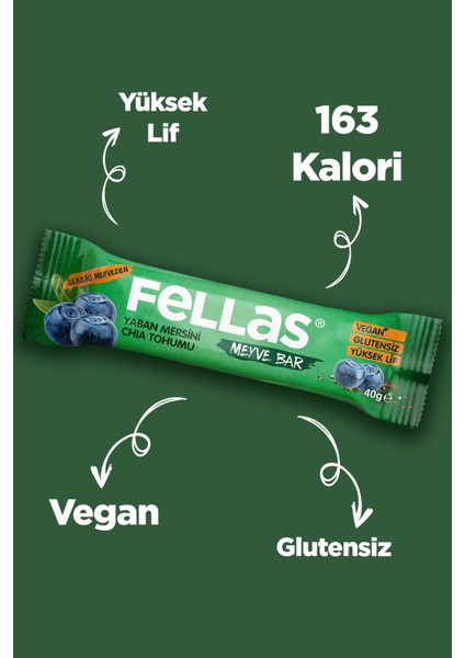 Meyve Bar - Chialı Ve Yaban Mersinli 40 Gr X 12 Adet fırsatları