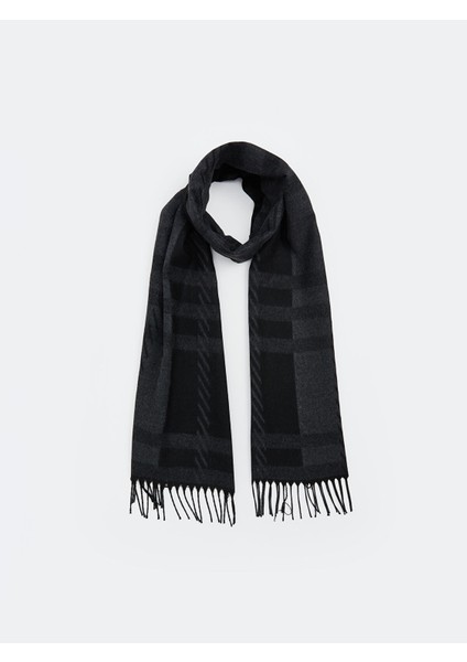 Yeni Sezon Desenli Püsküllü Erkek Atkı