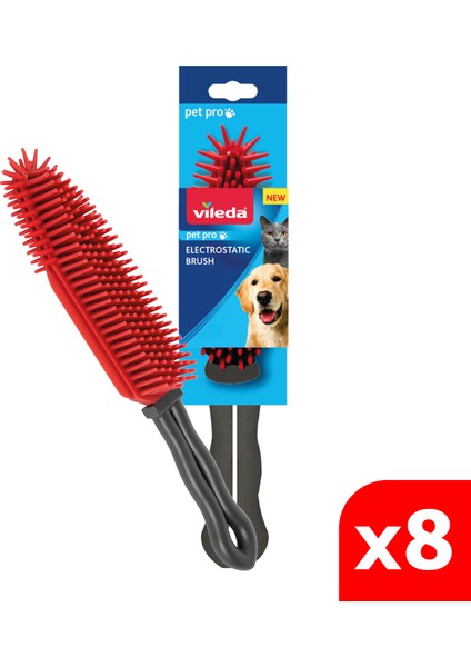 8 Paket Pet Pro Elektrostatik Fırça