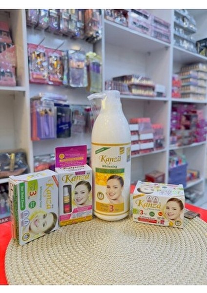 5li Set Kenza Bady Losyon Kenza Büyük Sabun Kenza Göz Altı ve Yüz Serumu.orjinal Garantisiyle modelleri