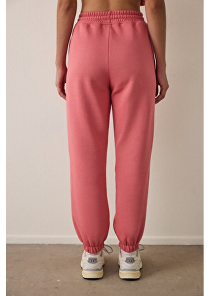 Çöl Gülü Oversize Orta Bel Çift Dikişli Jogger Eşofman Altı modelleri