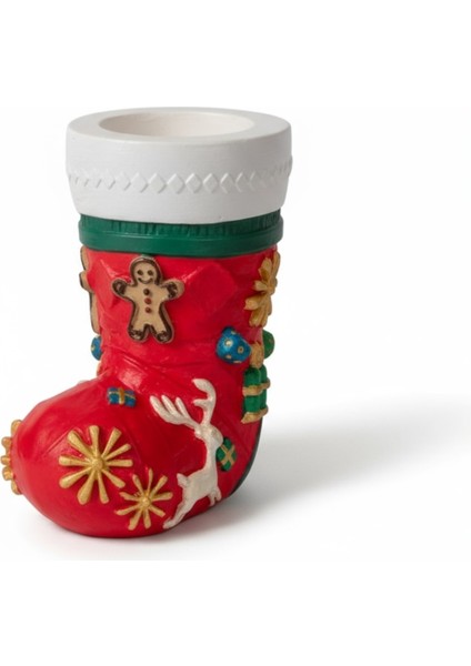 Yılbaşı Hediye Çorabı Formlu Dekoratif Obje-Vazo 11 cm x 9 cm fiyatları