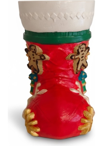 Yılbaşı Hediye Çorabı Formlu Dekoratif Obje-Vazo 11 cm x 9 cm fırsatları