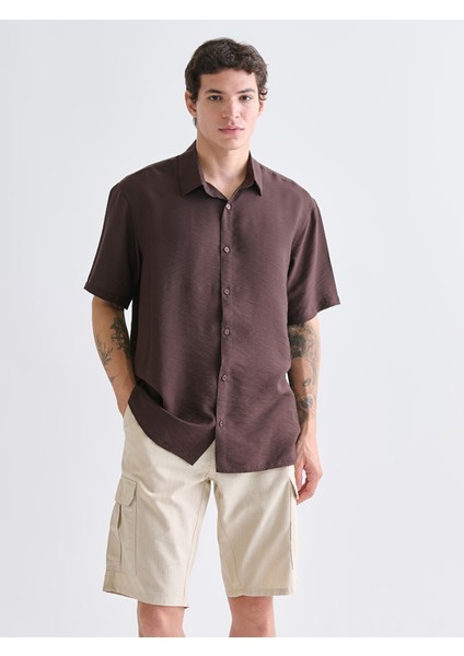 Yeni Sezon Regular Fit Kısa Kollu Viskon Erkek Gömlek