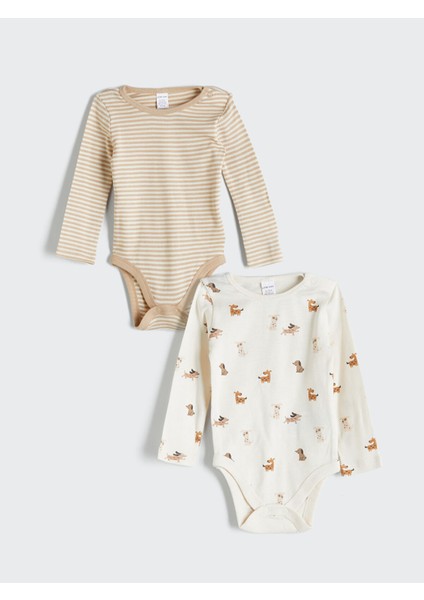 Yeni Sezon Çizgili Erkek Bebek Çıtçıtlı Body 2'li