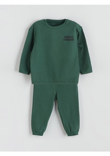 Yeni Sezon Baskılı Erkek Bebek Sweatshirt ve Eşofman Alt 2'li fiyatları