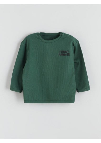 Yeni Sezon Baskılı Erkek Bebek Sweatshirt ve Eşofman Alt 2'li modelleri