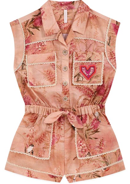 Cascadian Pembe Çiçek Desenli Kız Çocuk Tulum fiyatları