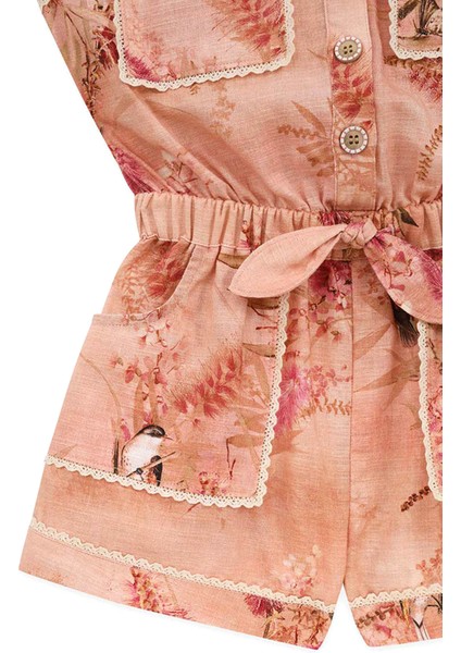 Cascadian Pembe Çiçek Desenli Kız Çocuk Tulum fırsatları