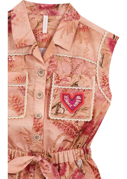 Cascadian Pembe Çiçek Desenli Kız Çocuk Tulum indirimleri