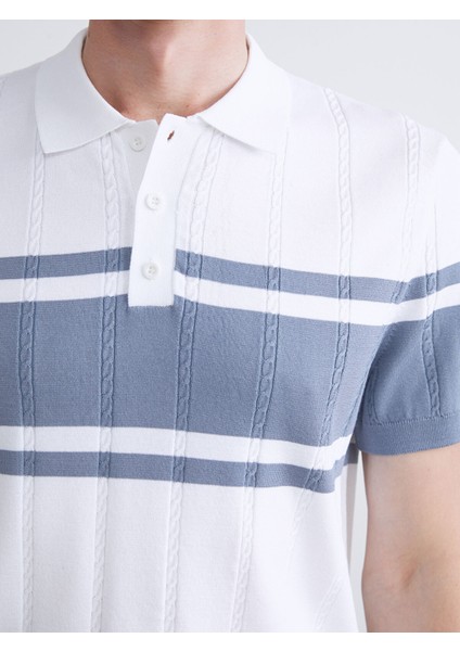 Yeni Sezon Polo Yaka Kısa Kollu Çizgili Erkek Triko Kazak modelleri