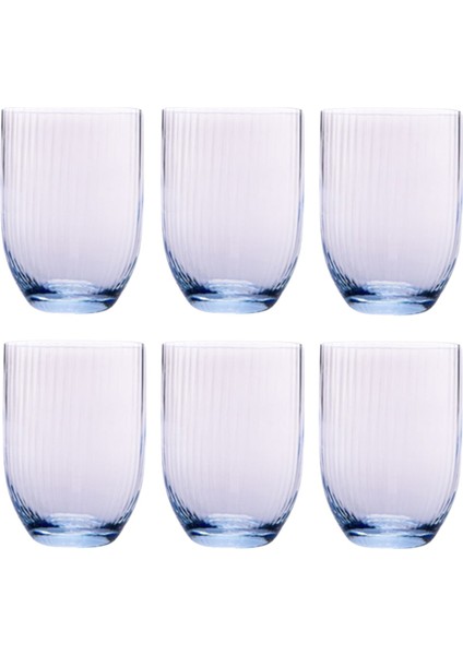 Mavi 6'lı Kristal Su ve Meşrubat Bardağı