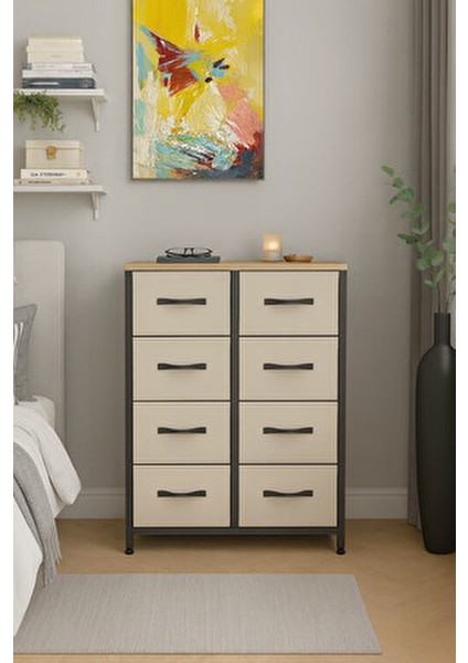 8 Çekmeceli Şifonyer Yatak Odası Organizer Deri Çekmeceli Çocuk Odası Düzenleyici fiyatları