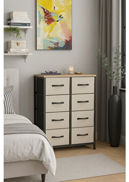 8 Çekmeceli Şifonyer Yatak Odası Organizer Deri Çekmeceli Çocuk Odası Düzenleyici modelleri