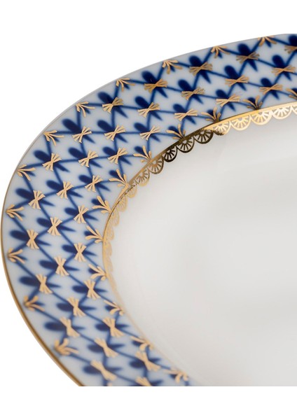 Cobalt Net Mavi Oval Porselen Servislik modelleri