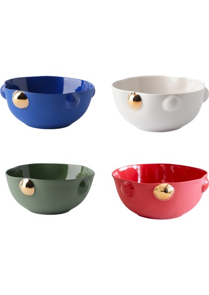 Cosmopolitan Renkli Porselen Küçük Boy Kase Seti 12 cm