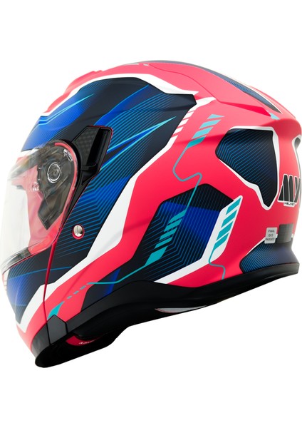 Gp My Helmet MKS002-RBW Güneş Vizörlü Şeffaf Çene Açılır Motosiklet Kaskı M indirimleri