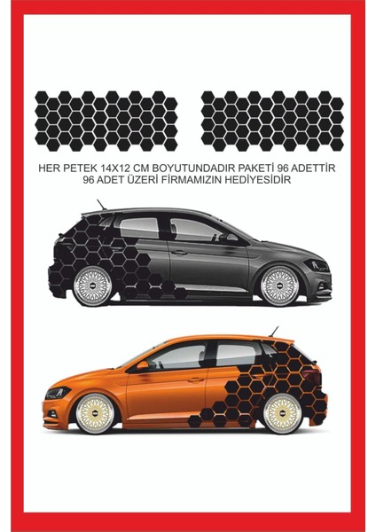 Petek Araba Sticker. Petek Oto Arka Çamurluk Kaplama Sticker