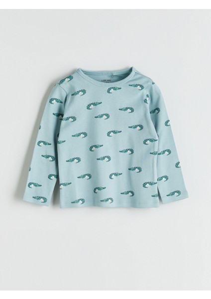 Yeni Sezon Bisiklet Yaka Baskılı Erkek Bebek Pijama Takımı fiyatları