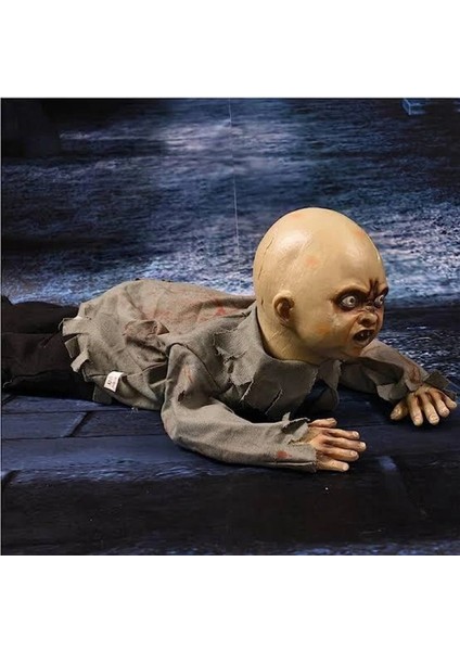 Sesli Işıklı ve Sensörlü Yerde Emekleyen Hareketli Bebek Hayalet Zombi Dekor 30X85 cm (4887) indirimleri