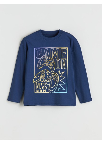Yeni Sezon Bisiklet Yaka Baskılı Uzun Kollu Erkek Çocuk Tişört 2'li indirimleri