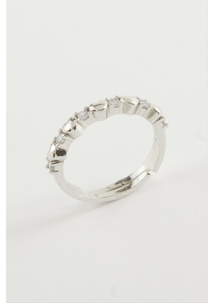 Allzey Kalp Taşlı Yüzük-Gümüş Rengi fiyatları