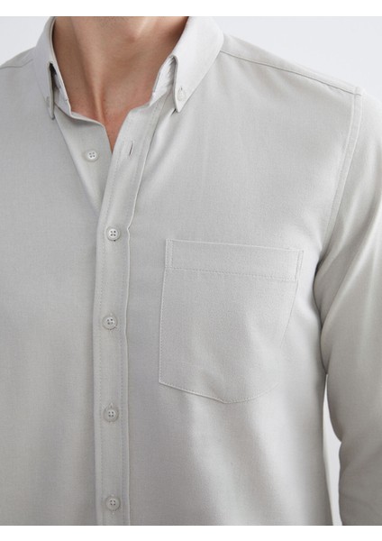 Yeni Sezon Regular Fit Uzun Kollu Armürlü Erkek Gömlek modelleri