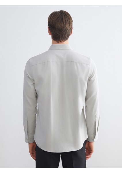 Yeni Sezon Regular Fit Uzun Kollu Armürlü Erkek Gömlek fırsatları