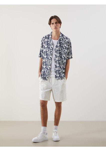 Yeni Sezon Regular Fit Kısa Kollu Desenli Viskon Erkek Gömlek fiyatları