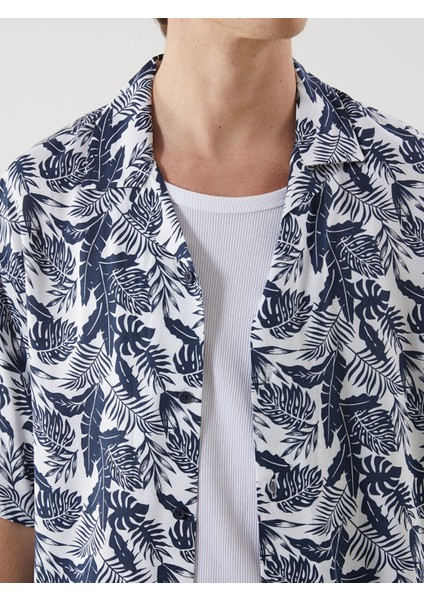 Yeni Sezon Regular Fit Kısa Kollu Desenli Viskon Erkek Gömlek modelleri