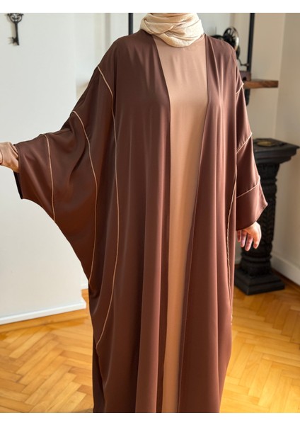 Acı Kahve Biyeli Abaya Takım 5081