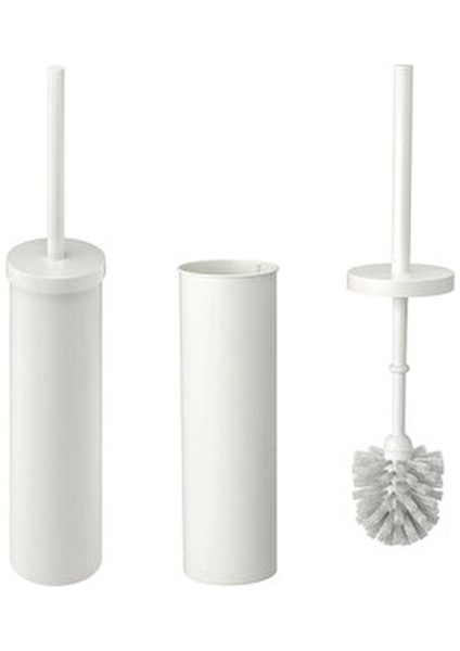 2'li Beyaz Banyo Seti - Çöp Kutusu (Çelik) 4 Litre / Tuvalet Fırçası (Çelik) 48 cm - Beyaz fırsatları